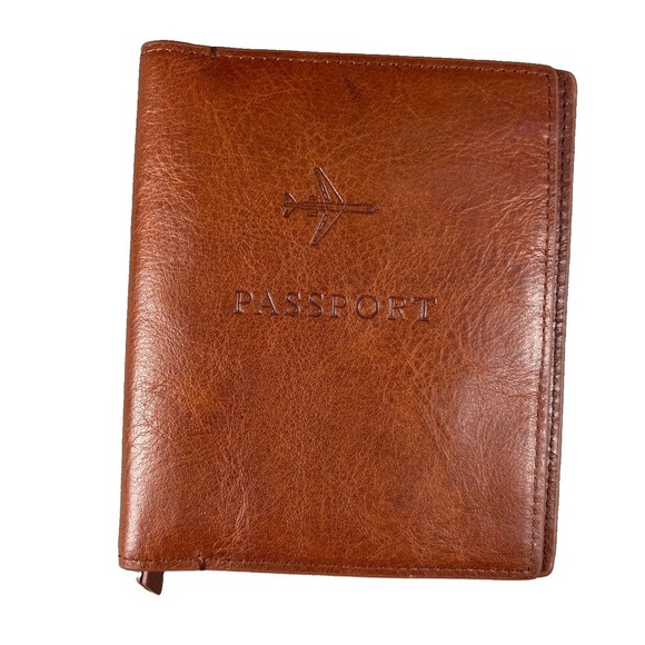 Fossil Other - Fossil Men's Genuine Leather Brown Bifold Wallet Card and Passport Holder